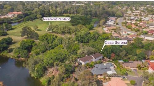 an aerial view of a house in a subdivision at "Casa Serena" - Spacious Entire Holiday Home in Caboolture