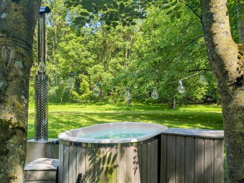a hot tub in a tree in a yard at The Apple Bobber - Ukc7130 in Cratfield