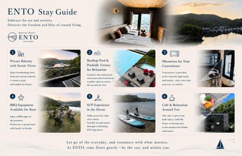 a page of a brochure for an emtn stay guide at Retreat Hotel ENTO ISESHIMA in Funakoshi