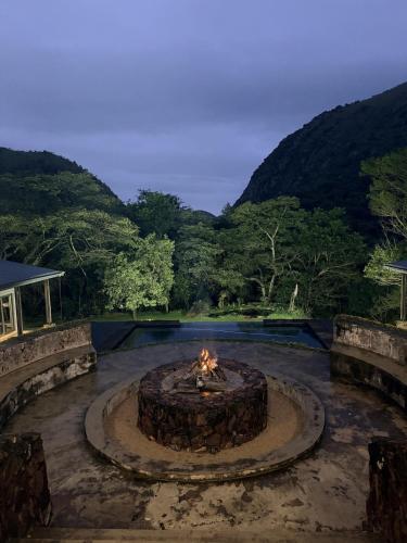 a fire pit in the middle of a mountain at Seldom Seen in Malelane