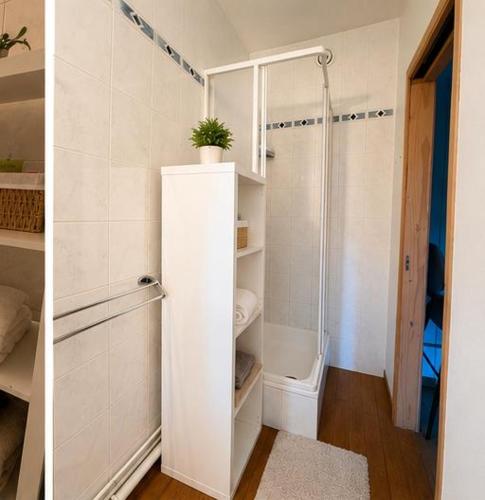 a bathroom with a shower and a toilet in a room at Citadelle Liège Centre in Liège