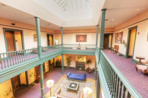 an overhead view of the lobby of a building at Montvale Hotel in Spokane