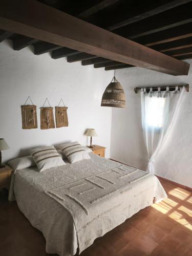 a bedroom with a large bed in a room at Can Pep Frit in Ibiza Town