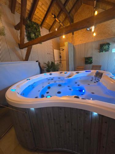 a large jacuzzi tub in a room at Karolingerweg Gäst Haus in Lauterhofen