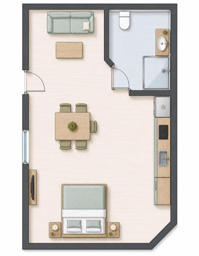 a floor plan of a house at Apartment am Starnberger See in Tutzing