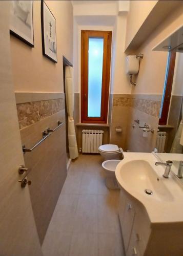 a bathroom with a sink and a toilet at Chimera 37 in Avezzano