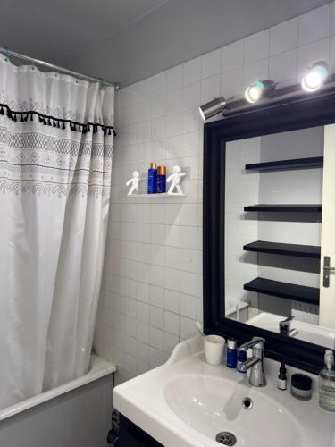 a bathroom with a sink and a mirror at Paris-Alfortville in Alfortville