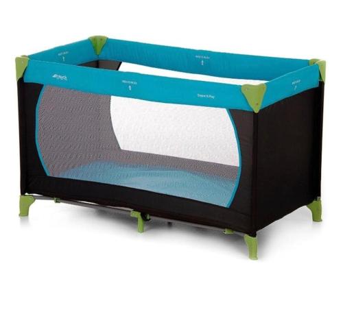 a bed with a blue frame on a white background at Le Saphir in Saint-Denis