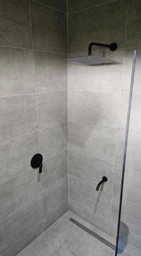 a shower with a glass door in a bathroom at Rincon del Malbec 3 in Ciudad Lujan de Cuyo