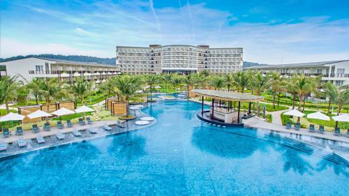 an aerial view of a resort with a large swimming pool at SOL by Meliá Phu Quoc in Phú Quốc