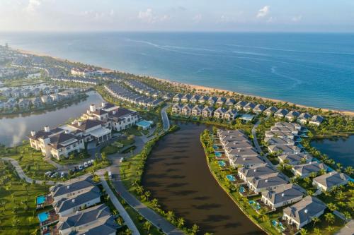 an aerial view of a resort next to the ocean at Meliá Vinpearl Phu Quoc in Phú Quốc