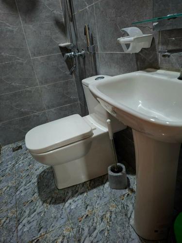 a bathroom with a toilet and a sink at Brian Castle in Tagum