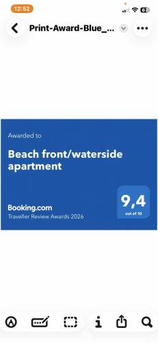 a screenshot of the benefit from watershed experiment website at Beach front/waterside apartment in Luz