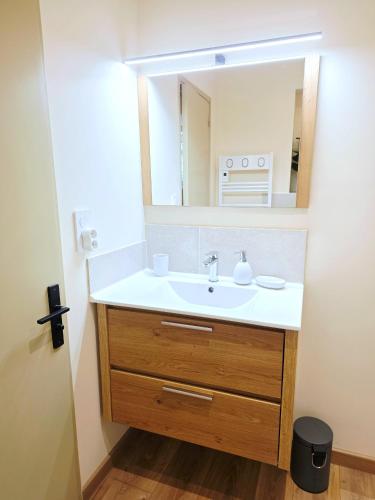a bathroom with a sink and a mirror at 1A Liberte in Saint-Affrique