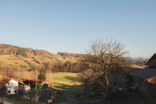 a view of a golf course from a house at FeWo Böhaming in Schaufling