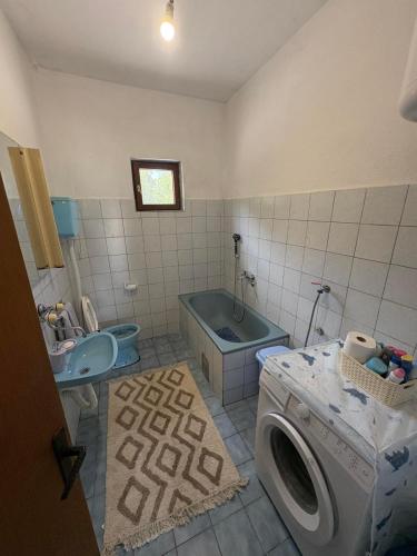 a bathroom with a washing machine and a sink at Kuća za odmor in Trebinje