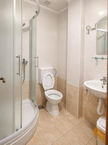 a bathroom with a toilet and a sink at Rooms Ava Raj in Međugorje