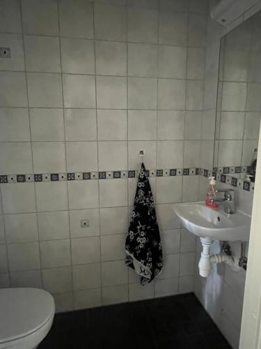 a bathroom with a toilet and a sink at 3rd Floor Living Space with Shared Kitchen in Oslo