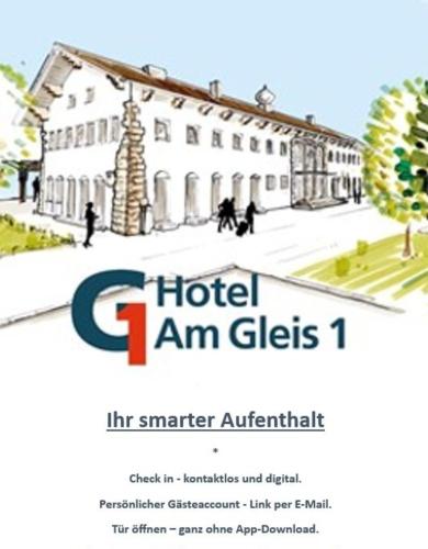 a flyer for a hotel am cities at Hotel Am Gleis 1 - Self-Check-In in Sonthofen