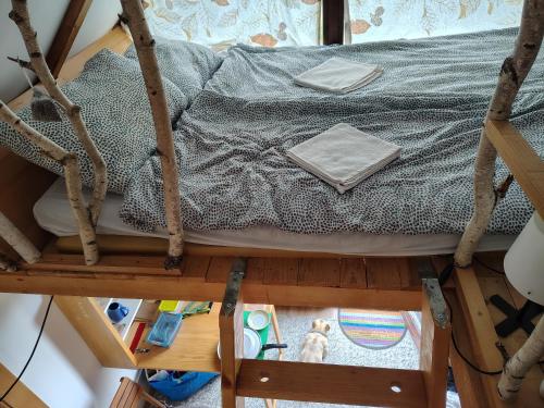 an overhead view of a bed in a room at Aurora Tara 3 in Zaovine