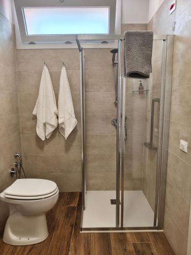 a bathroom with a shower and a toilet at PiaveHome in San Donà di Piave