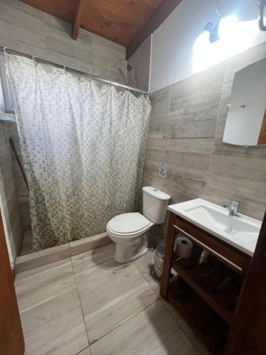 a bathroom with a toilet and a sink at EBC SUM&Aparts in San Miguel del Monte
