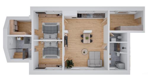a rendering of a floor plan of a house at Resort Na Peci in Nová Pec