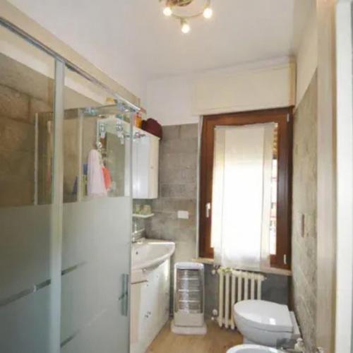 a bathroom with a toilet and a sink at Rifugio del Piemont in Villaretto