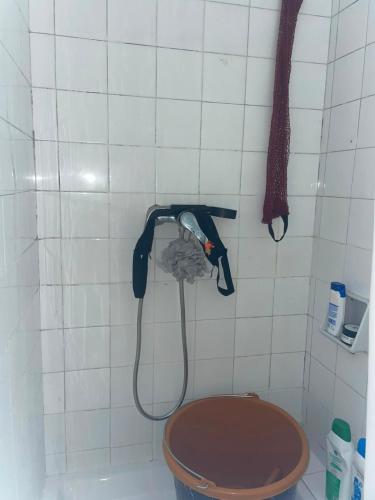 a shower in a bathroom with a toilet at Appartement in Girona