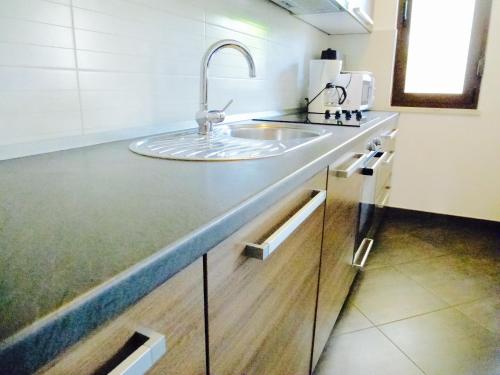 a kitchen with a sink and a counter at Apartments Danex Aida in Umag