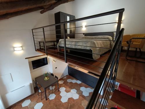 an overhead view of a bedroom with a bunk bed at Capocampo Amalfi Coast in Tramonti