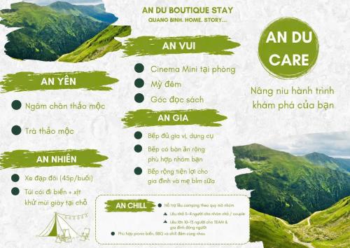 a screenshot of the menu for an uv care clinic at An Du Boutique Stay in Dong Hoi