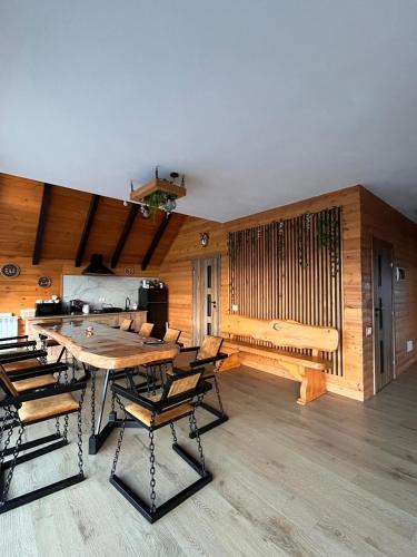 Et opholdsområde på Aframe Chalet