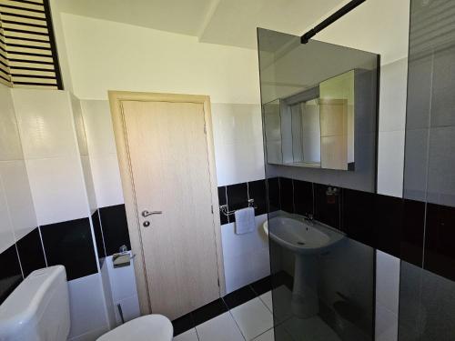a bathroom with a toilet and a sink and a mirror at Agava in Lovište