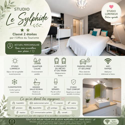 :) Grand studio lumineux à Toulouse et parking