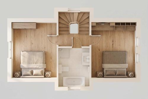 a rendering of a floor plan of a house at Ferienhaus Baltic Huus in Zirchow