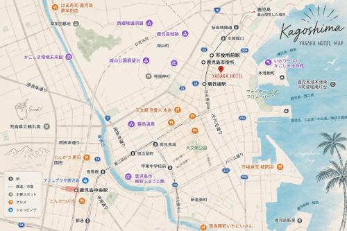 a map of kazimierzikiikiikiikiikiikiikifficient at YASAKA Hotel in Kagoshima
