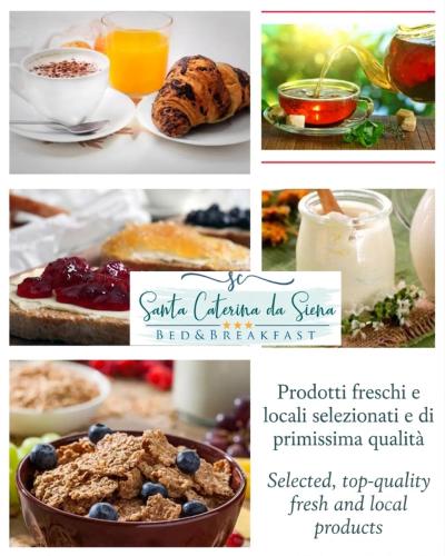 a collage of pictures of different breakfast foods at Santa Caterina da Siena B&B in Catania