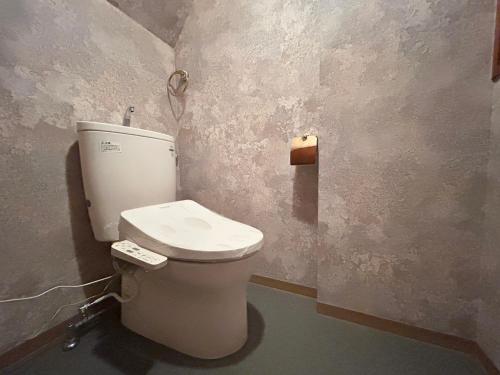 a bathroom with a white toilet in a room at Deer Path Nara in Nara