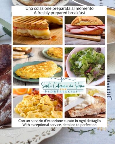 a collage of pictures of food on plates at Santa Caterina da Siena B&B in Catania