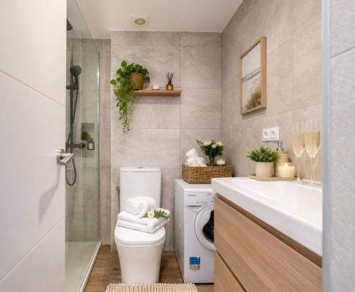 Estudio con jacuzzi y vistas al mar