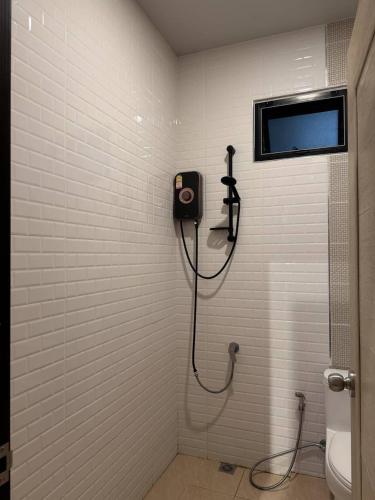 a bathroom with a shower and a toilet at CS phangan Villa in Ko Phangan