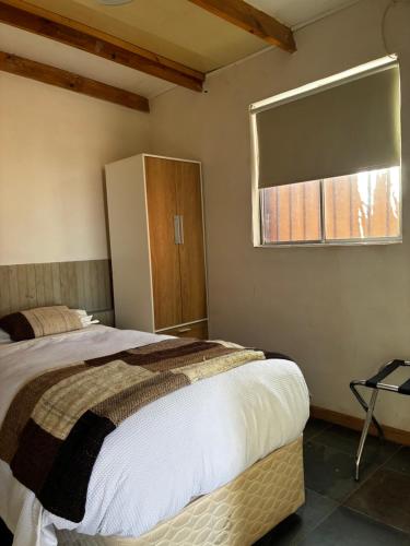 a bedroom with a large bed and a window at Tambo Norte in San Pedro de Atacama
