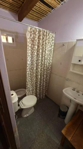 a bathroom with a toilet and a sink at Cielo andino in Antofagasta de la Sierra
