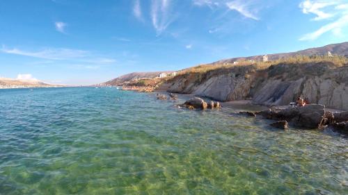 a group of elephants standing in the water at Apartments Alma in Pag