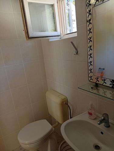 a bathroom with a toilet and a sink at Dobrila in Slano