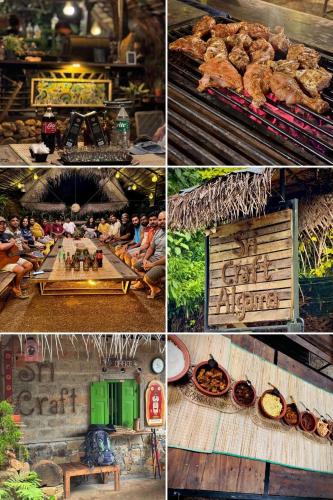 a collage of pictures of a restaurant with food at Sri Craft Algama in Uduwaka