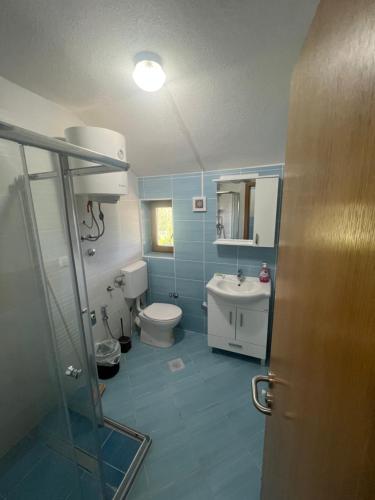 a bathroom with a toilet and a sink at Villa Emina in Košelji