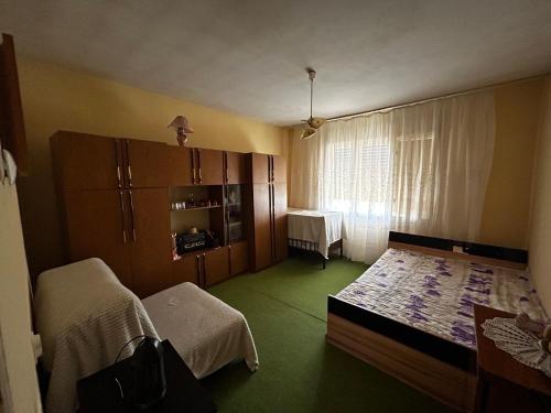 a room with a bedroom with a bed and a window at Sremac in Kupinovo