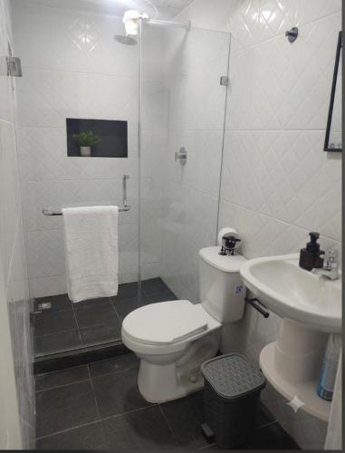a bathroom with a toilet and a sink at Donde poyito in Sevilla
